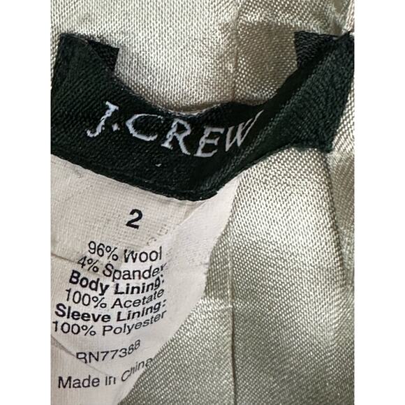 J. Crew Navy Blue White Pinstripe Gold Button Long Sleeve Blazer Wool Size 2 - Picture 5 of 6